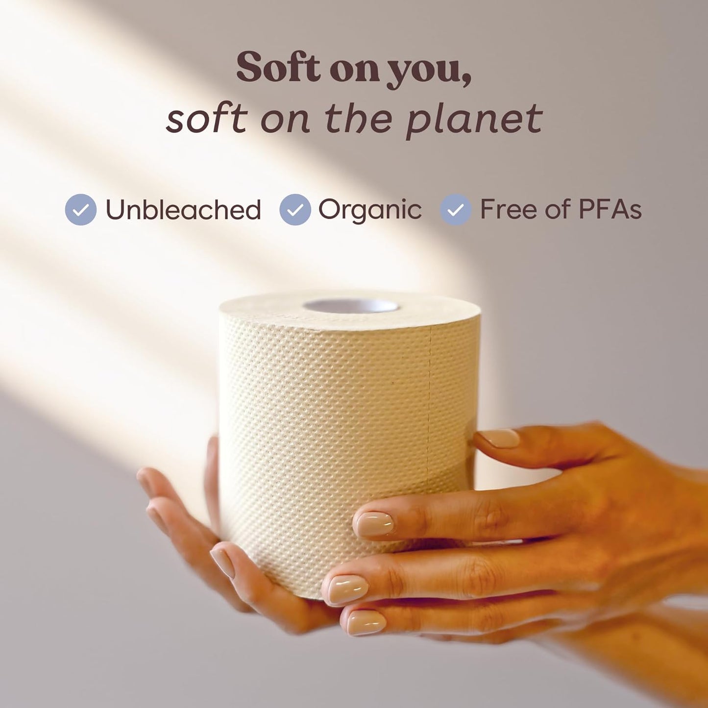Betterway Bamboo Toilet Paper 3 Ply - Sustainable Toilet Tissue - 12 Double Rolls & 360 Sheets Per Roll - Septic Safe - Organic, Plastic & PFAS Free - FSC Certified
