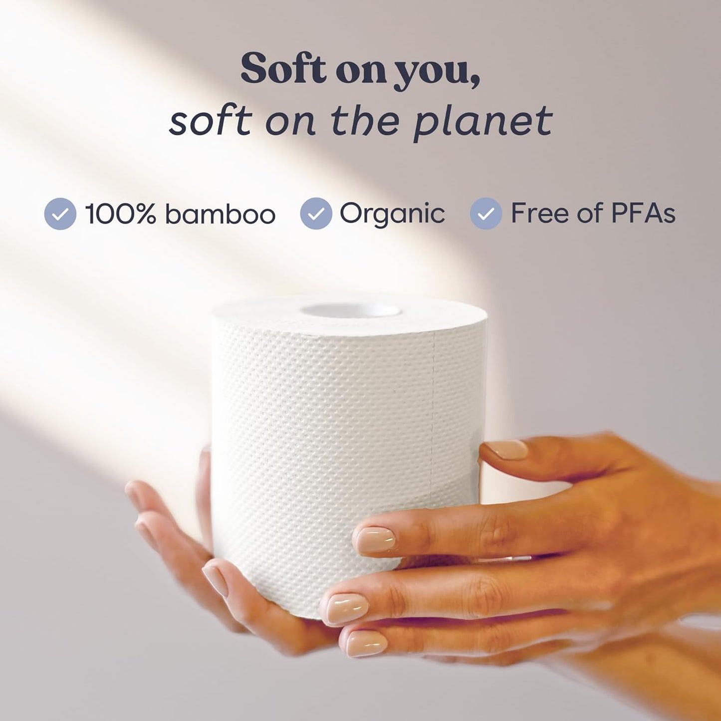 Betterway Bamboo Toilet Paper 3 Ply - Sustainable Toilet Tissue - 12 Double Rolls & 360 Sheets Per Roll - Septic Safe - Organic, Plastic & PFAS Free - FSC Certified