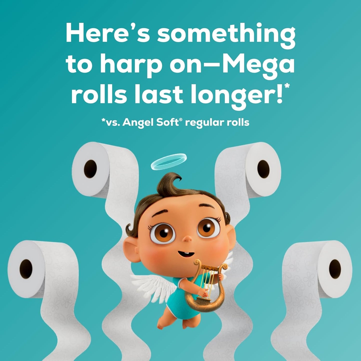 Angel Soft Toilet Paper, 24 Super Mega Rolls = 144 Regular Rolls, Soft and Strong Toilet Tissue