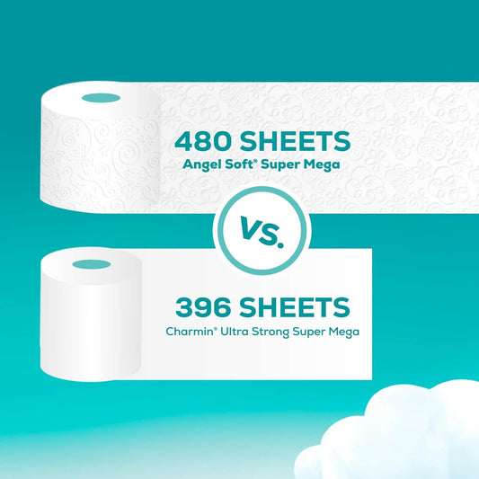 Angel Soft Toilet Paper, 48 Mega Rolls = 192 Regular Rolls, Soft and Strong Toilet Tissue