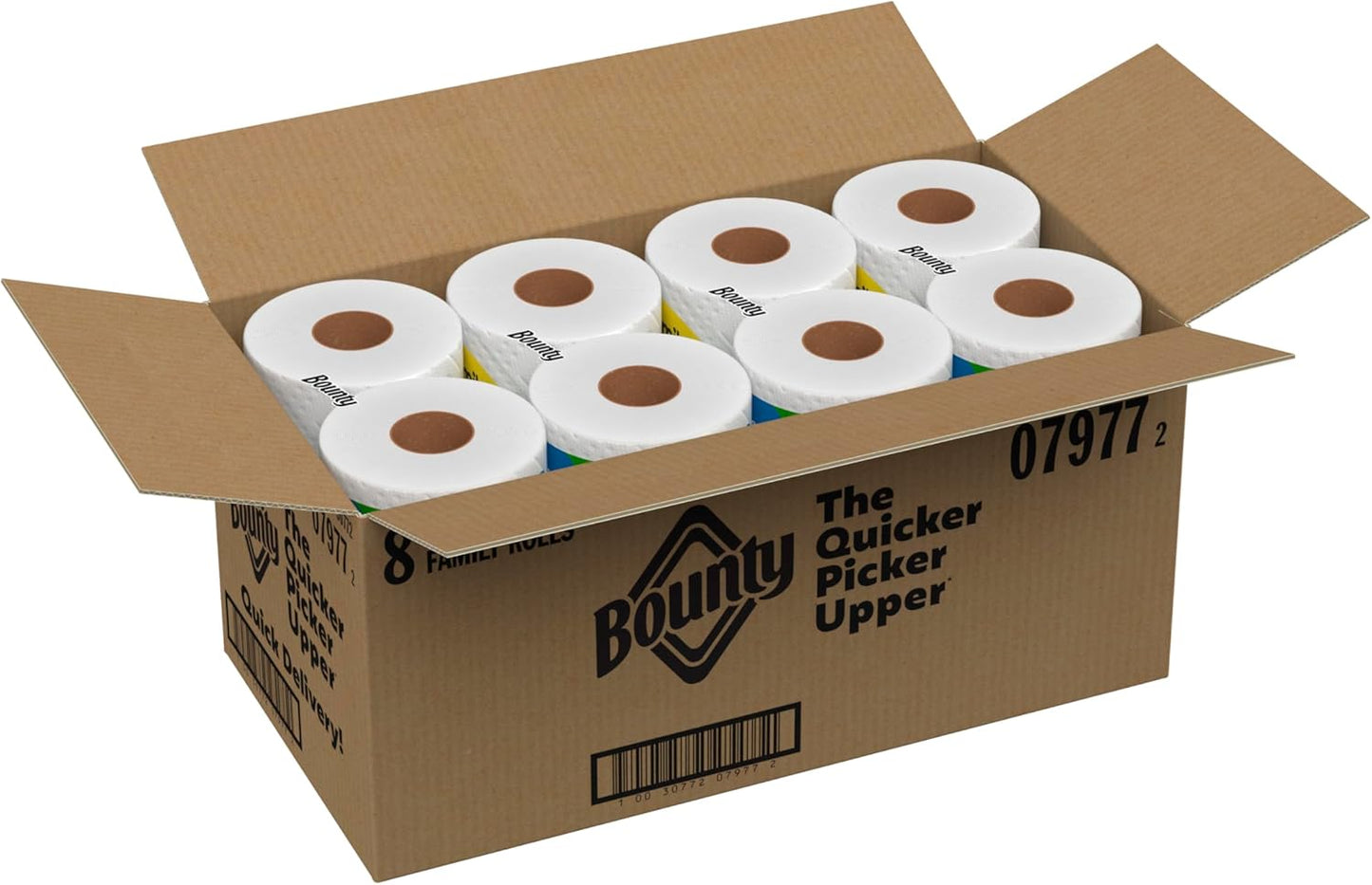 Bounty Paper Towels Quick Size, White, 16 Family Rolls = 40 Regular Rolls