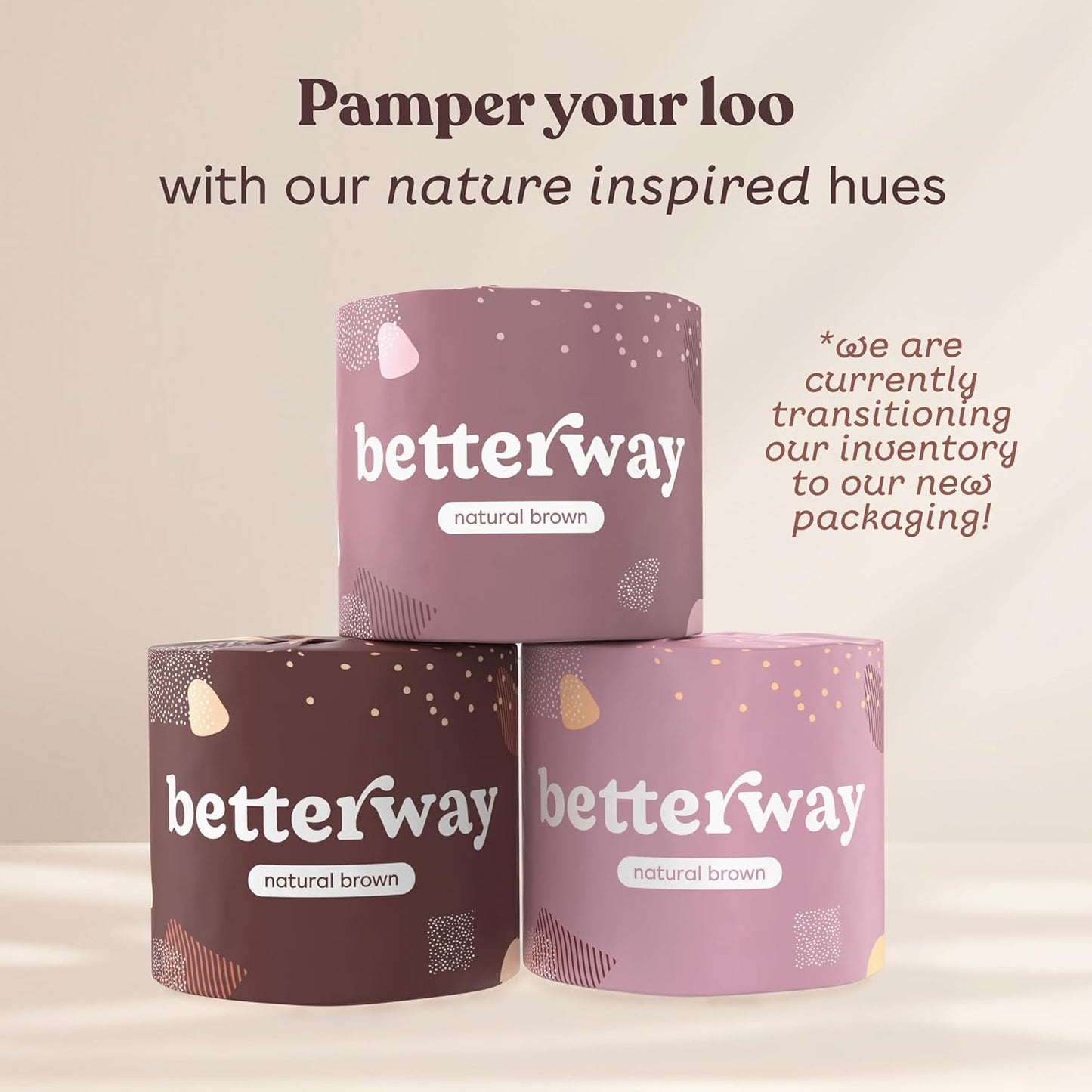 Betterway Bamboo Toilet Paper 3 Ply - Sustainable Toilet Tissue - 12 Double Rolls & 360 Sheets Per Roll - Septic Safe - Organic, Plastic & PFAS Free - FSC Certified