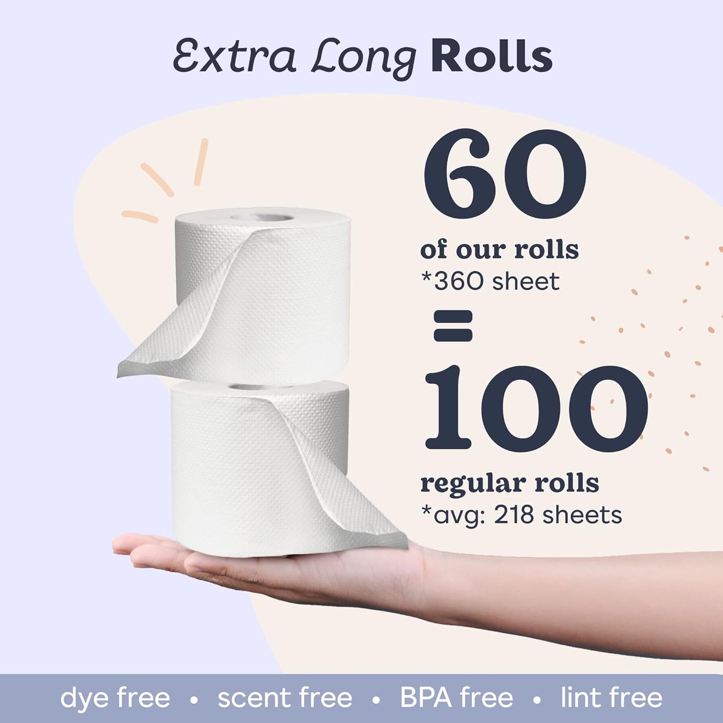 Betterway Bamboo Toilet Paper 3 Ply - Sustainable Toilet Tissue - 12 Double Rolls & 360 Sheets Per Roll - Septic Safe - Organic, Plastic & PFAS Free - FSC Certified